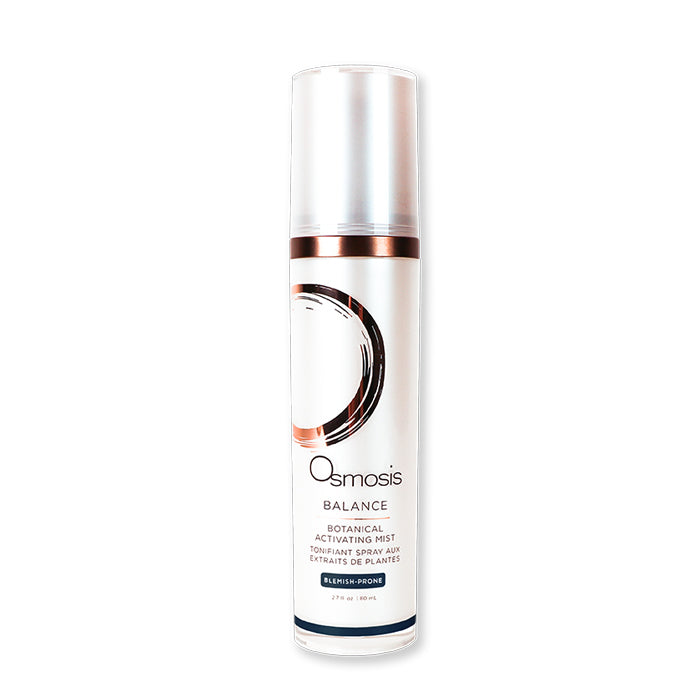 Osmosis Beauty Balance Botanical Activating Mist serum in 80ml bottle, designed for blemish-prone skin.
