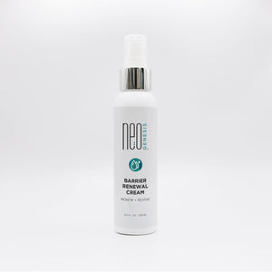 NeoGenesis Barrier Renewal Cream in a 120mL jar, featuring a smooth, creamy texture ideal for moisturizing skin.