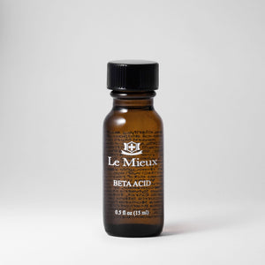 Le Mieux Beta Acid exfoliant in a 0.5 oz bottle, featuring a clear liquid with a white cap, designed for skin exfoliation.