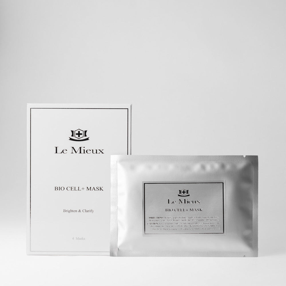 Le Mieux Bio Cell+ Mask, a hydrating skincare mask from Le Mieux showing a close-up of the mask's texture and design.