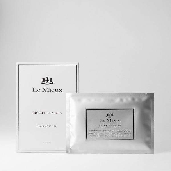 Le Mieux Bio Cell+ Mask, a hydrating skincare mask from Le Mieux showing a close-up of the mask's texture and design.