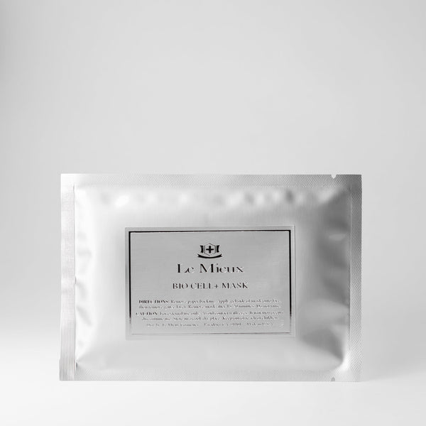 Le Mieux Bio Cell+ Mask, a hydrating skincare mask with bio-cellulose material, shown laid flat on a white background.