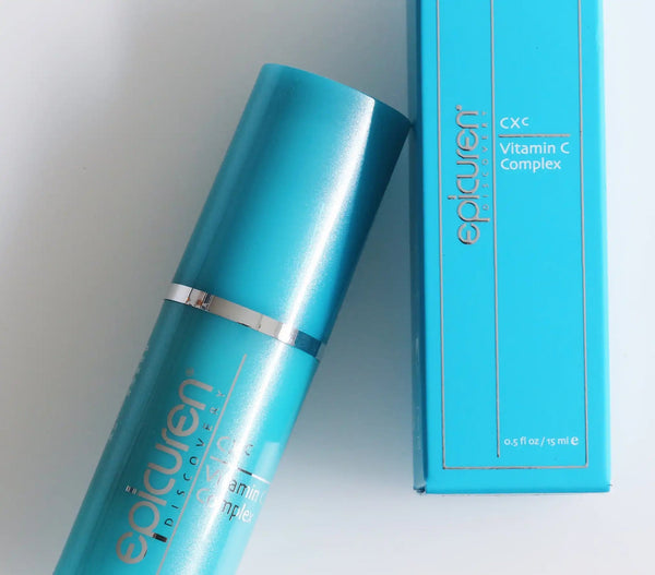 Epicuren Discovery Prevention & Correction Duo for skincare, featuring two bottles with a modern design on a clean background.