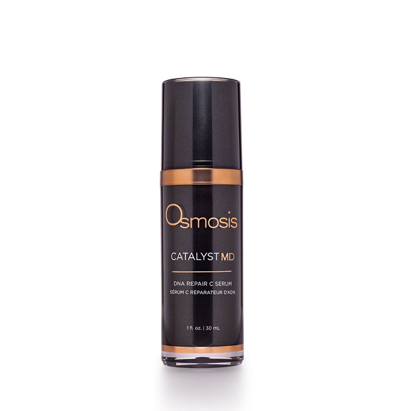 Osmosis Beauty Catalyst MD DNA Repair C Serum in a 30mL bottle with a dropper for skincare application.