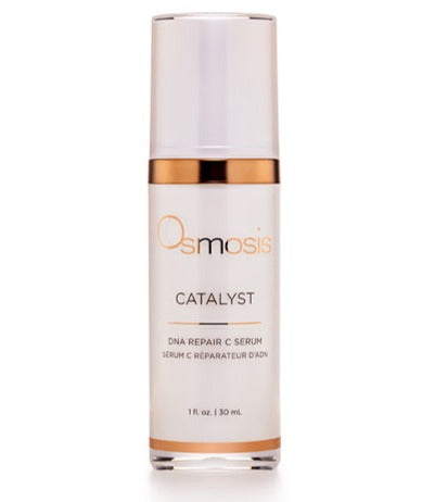 Osmosis Beauty Catalyst DNA Repair C Serum in a sleek 30mL bottle, showcasing a clear liquid serum inside.