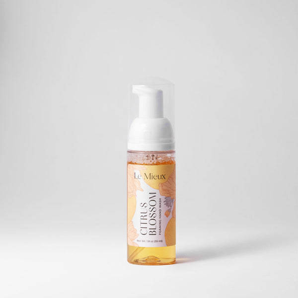 Le Mieux Citrus Blossom foaming hand wash in a 55ml bottle with a white cap, featuring citrus blossom scent.
