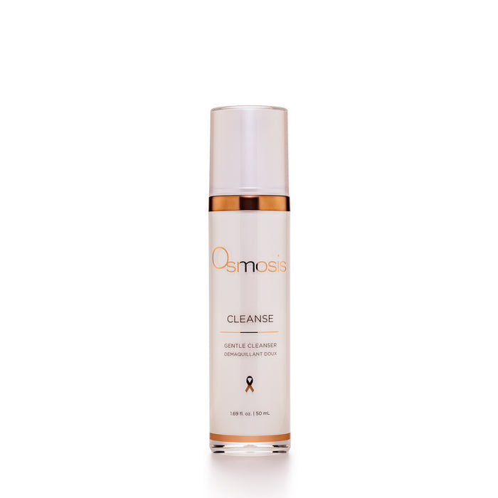 Osmosis Beauty Cleanse Gentle Cleanser in a sleek bottle, showcasing its creamy texture and soothing formula.
