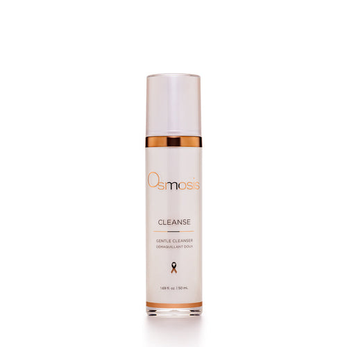Osmosis Beauty Cleanse Gentle Cleanser in a 50mL bottle, featuring a sleek design against a neutral background.