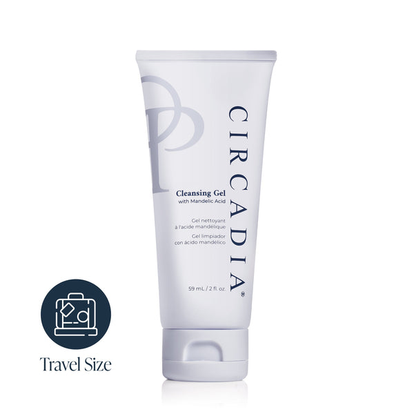 Circadia Mandelic Acid Cleansing Gel in an 8.2 oz bottle, gentle facial cleanser with exfoliating properties.