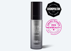 PCA Skin Pro-Max Age Renewal Serum in a 1 FL OZ bottle with a sleek design and label showcasing its anti-aging benefits.