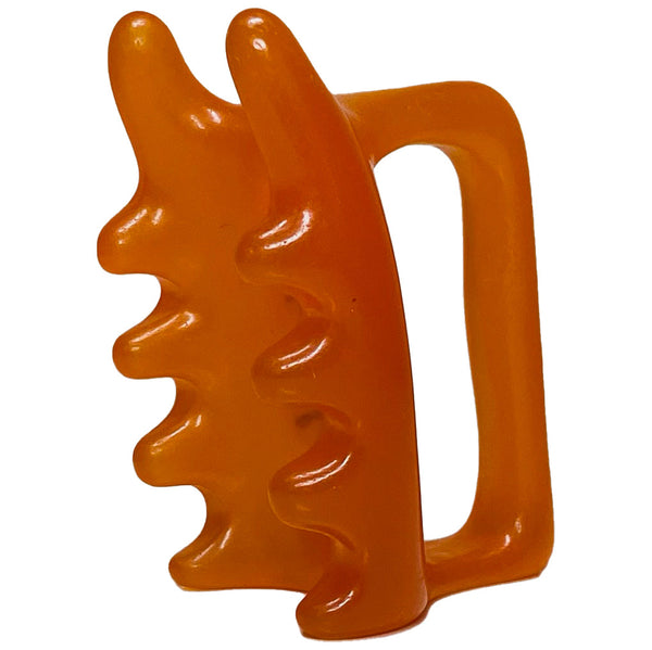 Dark orange Halylo fascia facial and body massage tool with G-types for effective massage and relaxation.