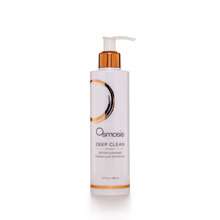 Osmosis Beauty Deep Clean Detox Cleanser in a 200mL bottle, showcasing the sleek design and label details.