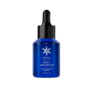 Phyto-C Skin E in C Advanced serum bottle with a dropper, showcasing the 30ml size and sleek design.