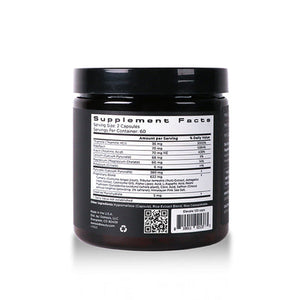 Osmosis Beauty ELEVATE vitamins bottle, showcasing the back label with 100 capsules for immunity, mood, and libido support.
