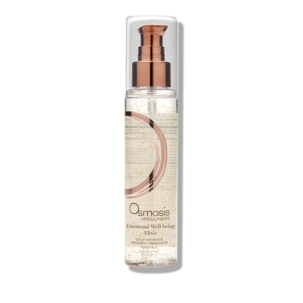 Osmosis Beauty Emotional Well Being Elixir in a 125mL bottle, gold-infused and frequency-enhanced minerals for emotional wellness.