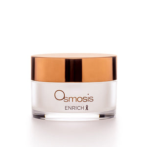 Osmosis Beauty Enrich Restorative Face and Neck Cream in a 30mL jar with a sleek design, showcasing the creamy texture.