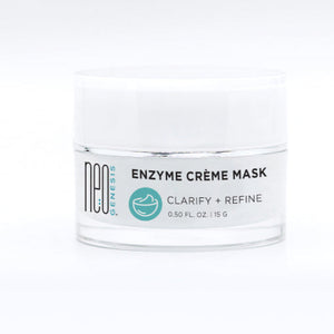NeoGenesis Enzyme Crème Mask in a 15g jar, showcasing a creamy texture and luxurious consistency for skincare.