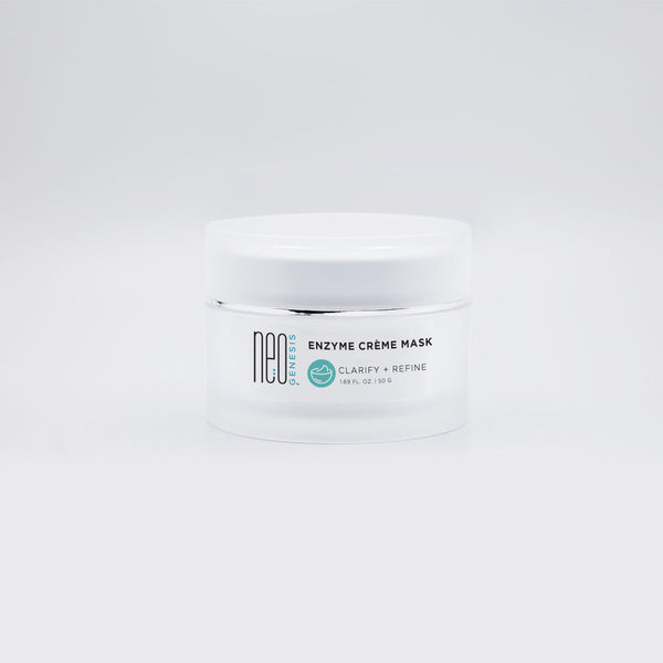 NeoGenesis Enzyme Crème Mask in a 50g jar, showcasing the creamy texture and rich formula for skin rejuvenation.