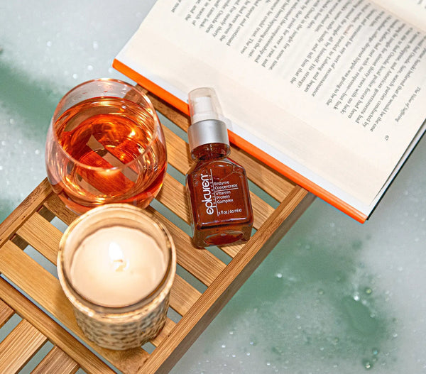 Epicuren Discovery Enzyme Concentrate Vitamin Protein Complex in a lifestyle setting, showcasing the product packaging and texture.