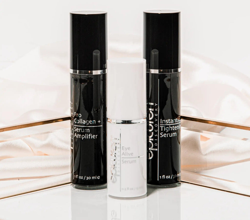 Epicuren Discovery Epi Onyx Early Signs of Aging Kit with moisturizer, featuring sleek packaging and product details.