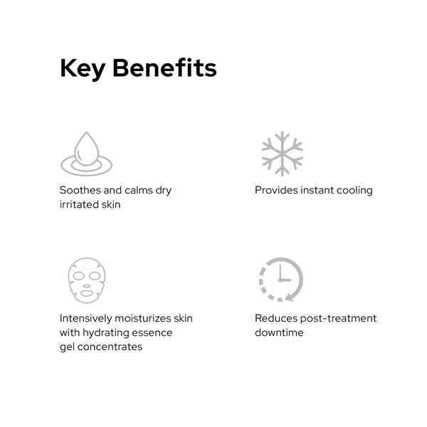 Benev Exosome Soothing Gel Mask in a box with five sheets, designed for calming and hydrating skin.