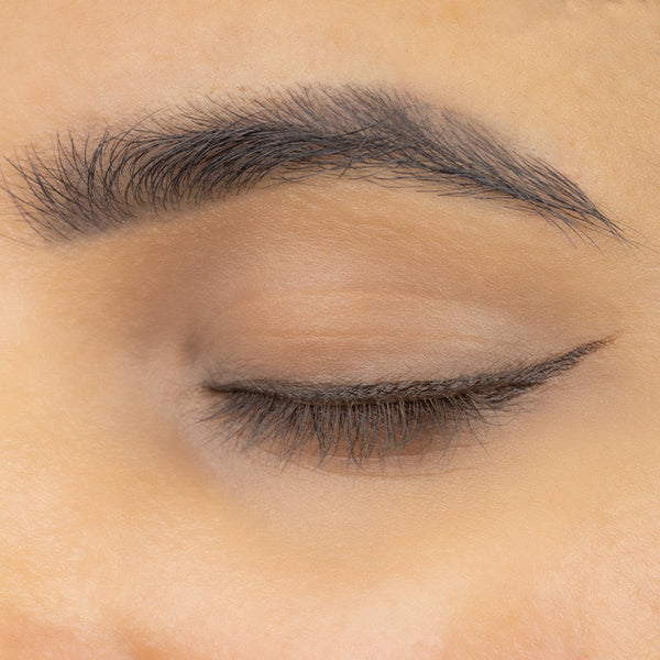 Le Mieux Eye Envy Dual Liner in brown liquid eyeliner with a sleek applicator tip for precise eye makeup application.