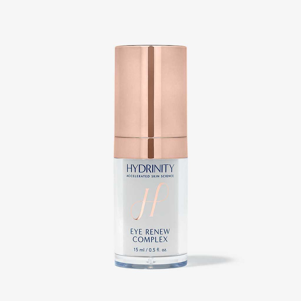 Hydrinity Eye Renew Complex eye treatment jar with cream, designed to rejuvenate and hydrate delicate under-eye skin.