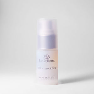 Le Mieux Eye & Lip Cream in 0.5oz jar, featuring a white cap, designed for eye and lip skincare.