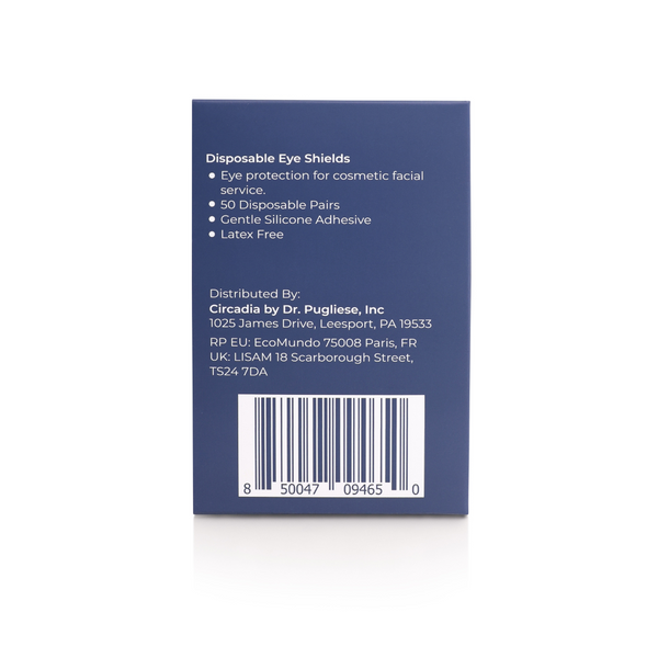 Box of Circadia Eye Shields gel cleanser showing the product packaging and branding on the side of the box.