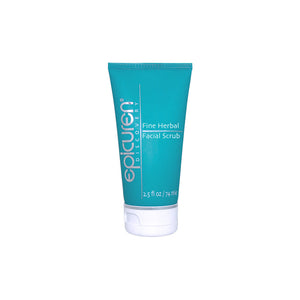 Epicuren Discovery Fine Herbal Facial Scrub in a 2.5oz container, showcasing a creamy exfoliant texture.