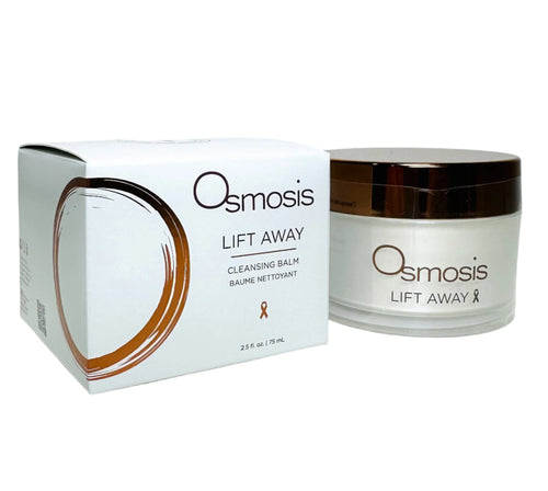 Osmosis MD Lift Away Cleansing Balm in a jar, showcasing a rich, creamy texture for effective makeup removal.
