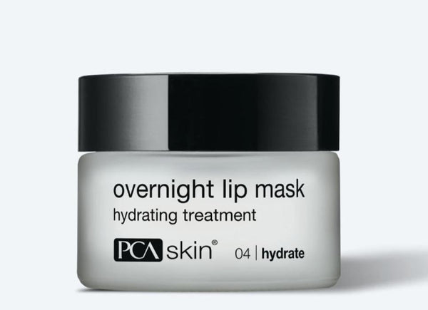 PCA Skin Overnight Lip Mask in a jar, designed for hydration and repair of lips overnight.