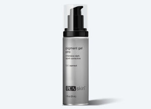 PCA Skin Pigment Gel Pro 1 fl oz bottle, featuring a sleek design for targeted skin pigmentation treatment.