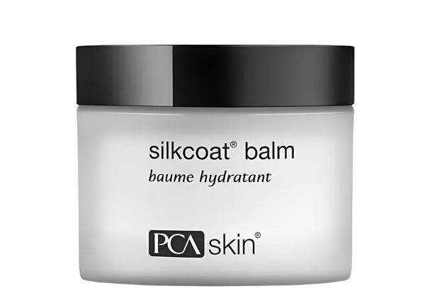 PCA Skin Silkcoat Balm 1.7 oz, a nourishing moisturizer in a sleek container, ideal for hydrating and soothing skin.