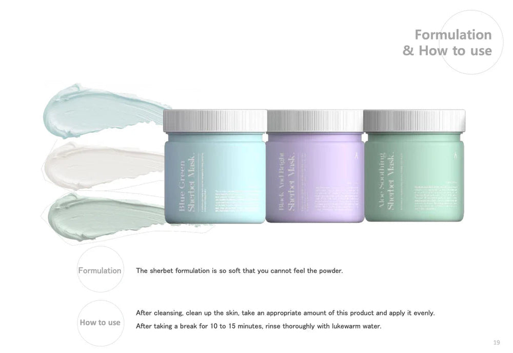 Skinculture Aloe Soothing Sherbet Mask in a 100ml jar, showcasing a creamy texture and soothing green color.