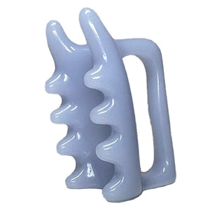 Light blue Halylo fascia facial and body massage tool with G-type design for effective chin and body massage.
