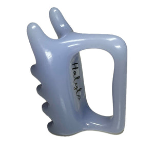 Light blue Halylo fascia facial and body massage tool with G-type design for effective massage and relaxation.