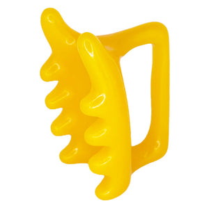Halylo yellow fascia facial and body massage tool with G-type design for chin and face massage.