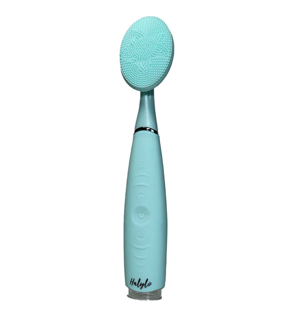 Halylo sonic facial cleansing brush with soft bristles for deep cleaning and massage of the skin.