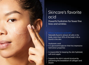 PCA Skin Hyaluronic Acid Boosting Serum in a bottle, designed for eye, neck, and lip hydration.