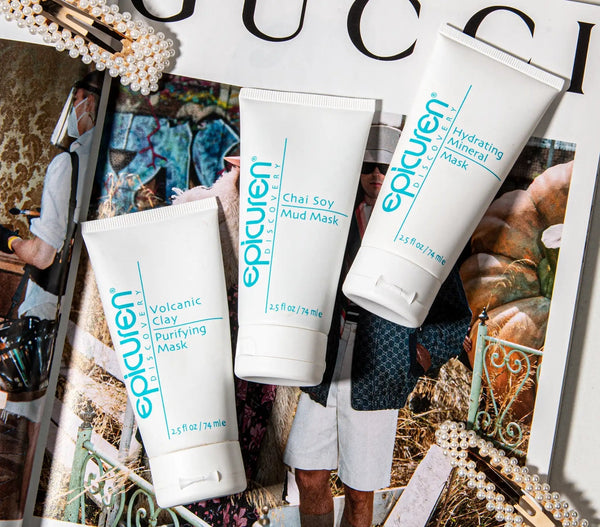 Epicuren Discovery Hydrating Mineral Mask in a 2.5 Fl Oz tube, showcasing a creamy texture for facial hydration.