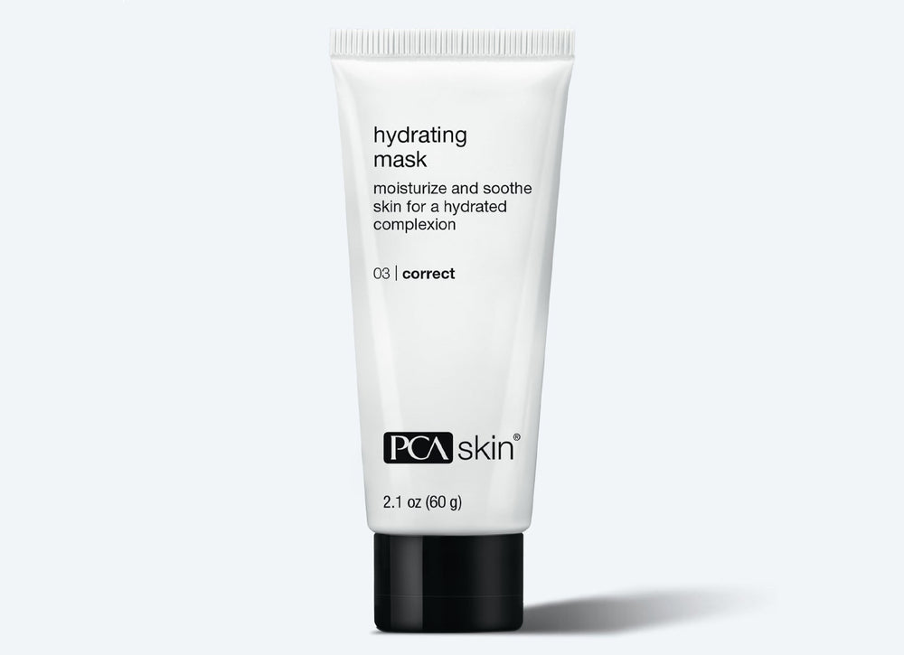 PCA Skin Hydrating Mask 2.1 oz in a jar, showcasing a creamy texture for deep hydration on skin.
