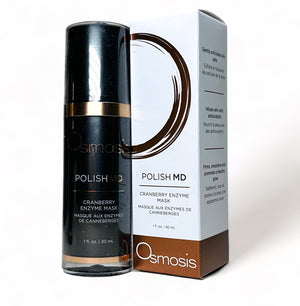 Osmosis Beauty Cranberry Enzyme Mask in a jar with a creamy texture, showcasing its vibrant color and rich consistency.