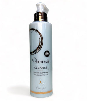 Osmosis Beauty Cleanse Gentle Cleanser in a sleek bottle, showcasing its creamy texture and soothing formula.