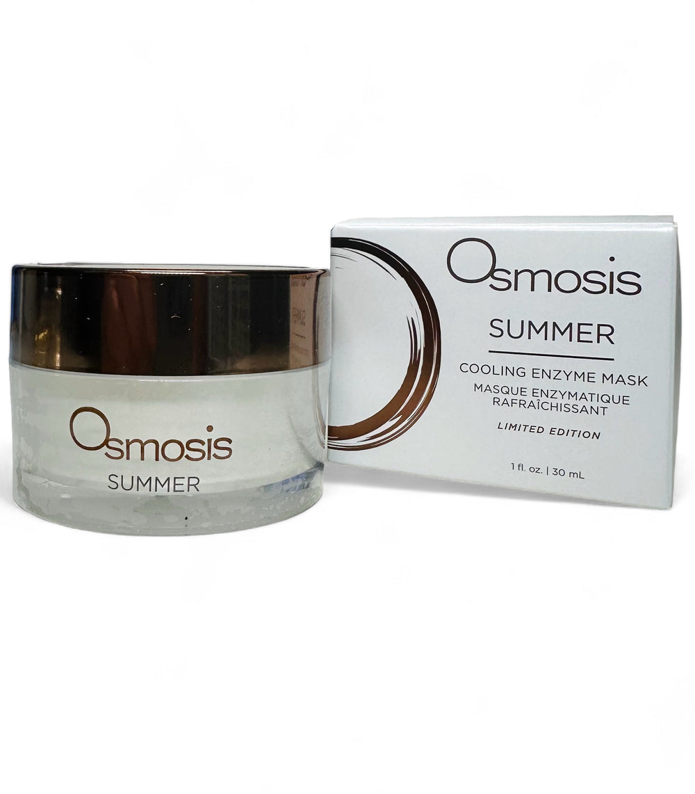 Osmosis Beauty Summer Cooling Enzyme Mask in a jar with a light, refreshing texture for cleansing and revitalizing skin.