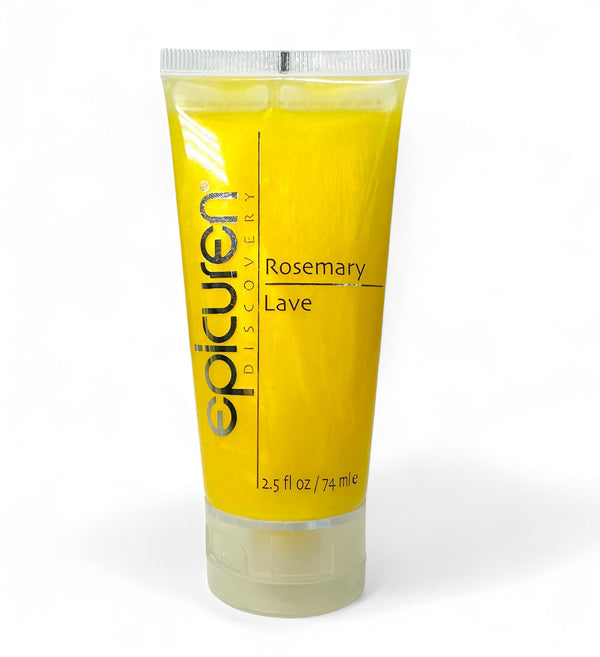 Epicuren Discovery Rosemary Lave Body Cleanser in a sleek bottle with a rosemary herb accent on a neutral background.