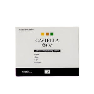 Tov Beauty Advanced Volumizing Serum pouches in a box, travel-friendly cell cream for skin rejuvenation.