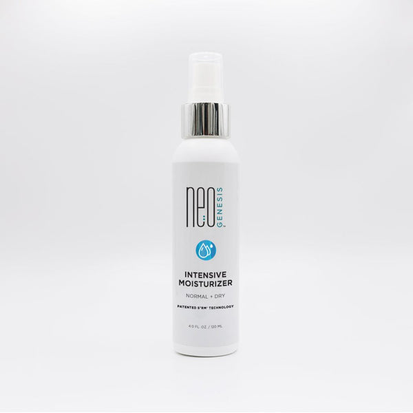 NeoGenesis Intensive Moisturizer body cream in a 120mL container with a smooth, creamy texture.