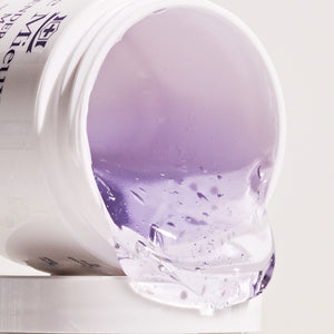 Le Mieux lavender floral mask featuring a soft fabric with lavender and floral pattern, designed for face coverage and comfort.
