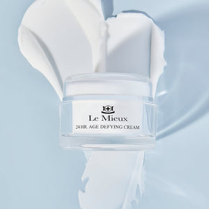 Le Mieux Lift & Sculpt 24hr Age Defying Cream in a jar, designed for moisturizing and lifting skin.